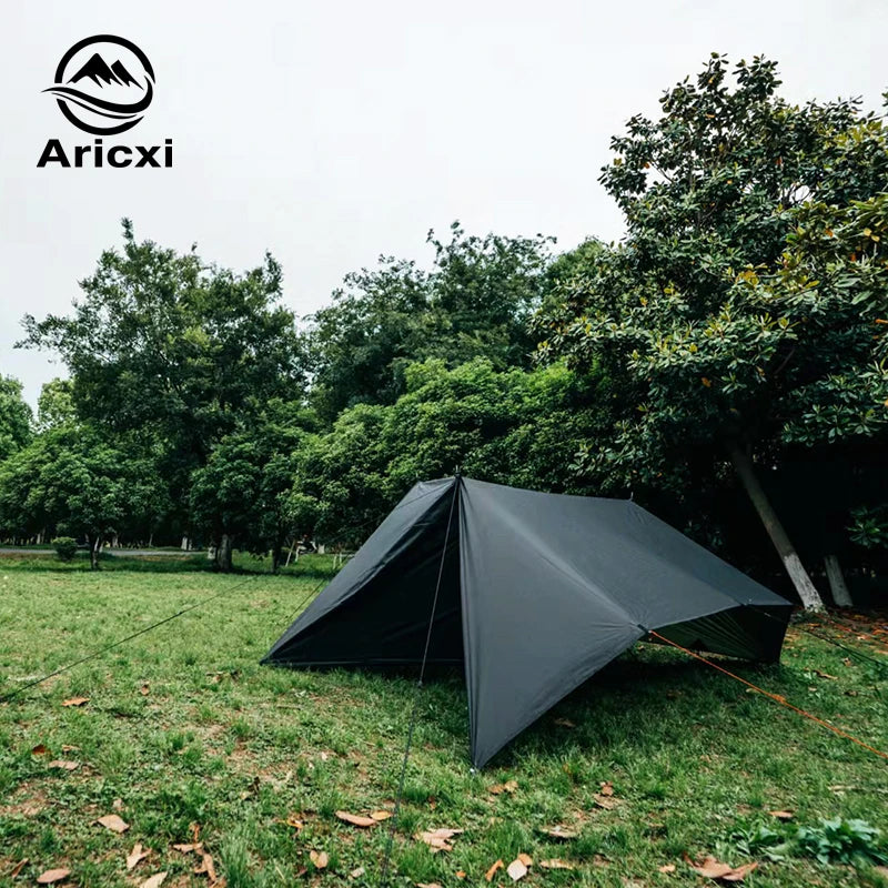 Aricxi tarp 210t polyester Ultralight Tarp Outdoor Camping black silver coating Anti-ultraviolet square hexagon sun shelter tarp