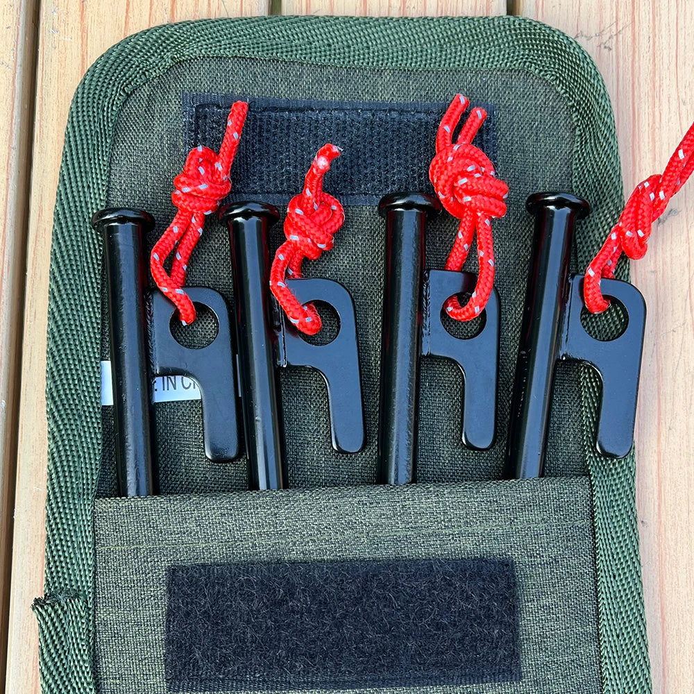 4pcs 20/30cm Outdoor Tent Nail Tent Pegs Heavy Duty Steel Tent Stakes Pegs Outdoor Camping Ground Nail Wind Rope Storage Bag