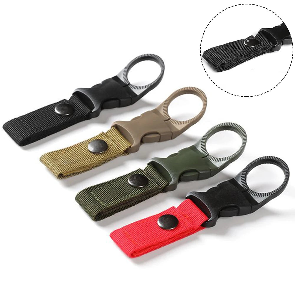 1PC Water Bottle Hot Sale Camping Outdoor Camping Hiking Water Bottle Nylon Webbing Buckle Hook Carabiner Belt Backpack Hanger