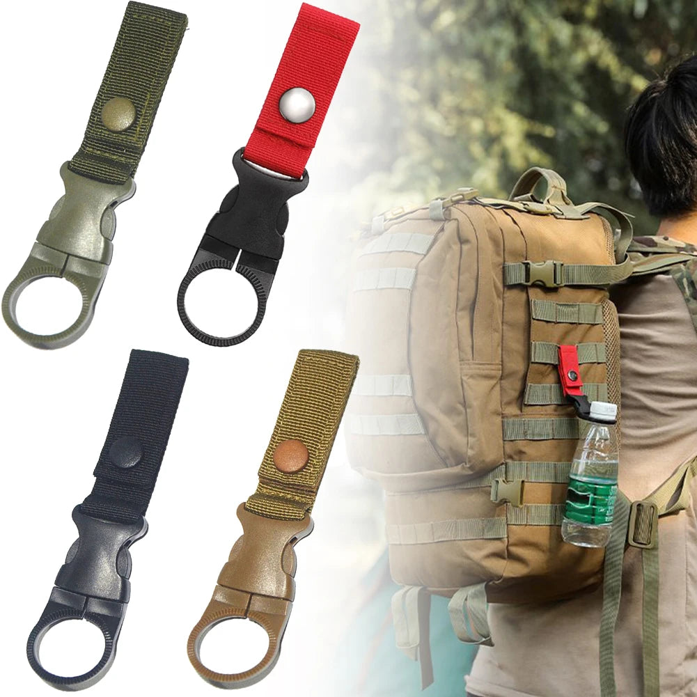 1PC Water Bottle Hot Sale Camping Outdoor Camping Hiking Water Bottle Nylon Webbing Buckle Hook Carabiner Belt Backpack Hanger