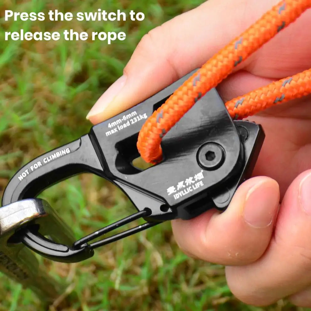 Camping Accessories Durable Aluminum Alloy Tent Rope Tensioner For Strong Load-bearing Lightweight Portable Cord Adjustment