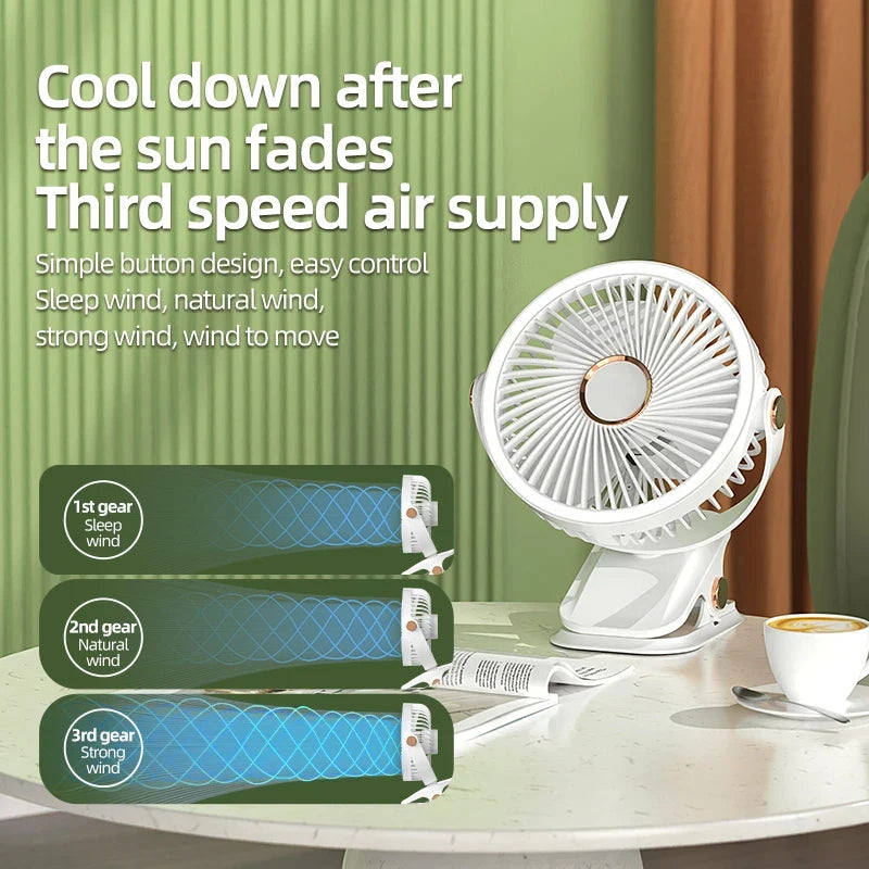 Xiaomi 8000mAh Camping Fan Rechargeable Desktop Portable Air Circulator Wireless Ceiling Electric Fan With LED Light Clipon Home