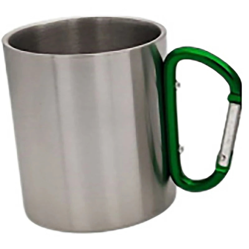 220/300ml Isolating Travel Mug Double Wall Stainless Steel Outdoor Children Cup Carabiner Hook Handle Heat Resistance Camping