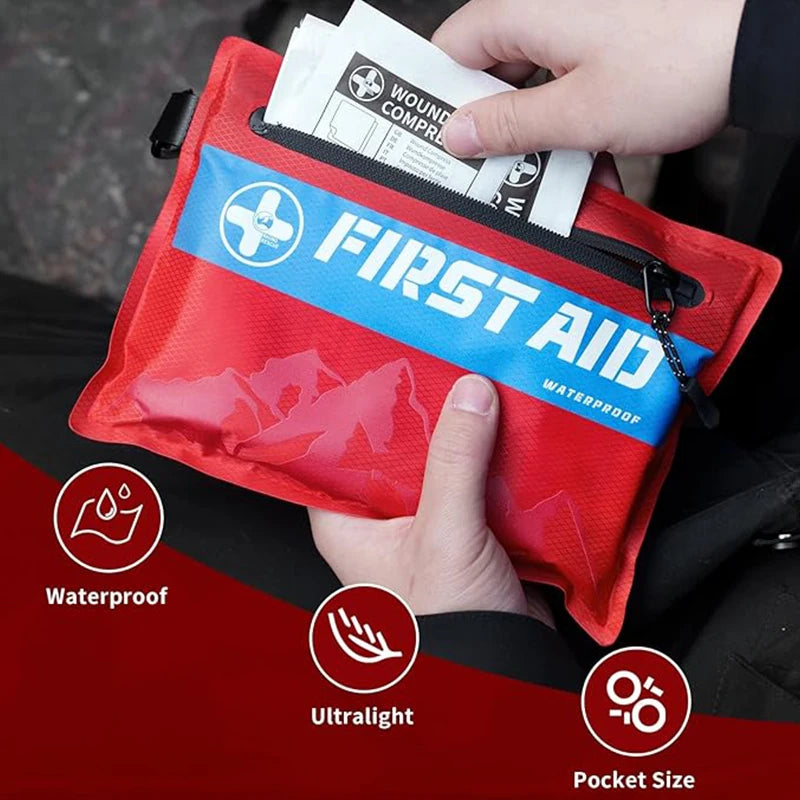 Small First Aid Kit RHINO RESCUE Ultralight Waterproof Medical Kit for Hiking Camping Backpacking Cycling Travel Vehicles 107PC