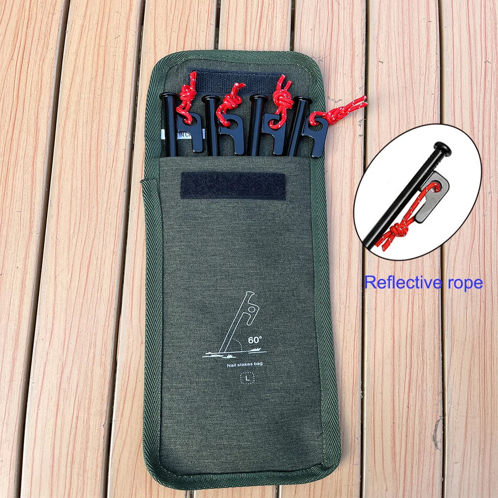 4pcs 20/30cm Outdoor Tent Nail Tent Pegs Heavy Duty Steel Tent Stakes Pegs Outdoor Camping Ground Nail Wind Rope Storage Bag