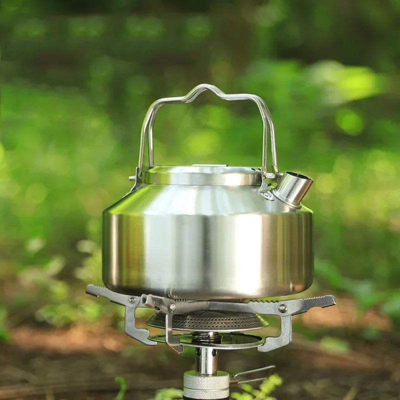 304 Stainless Steel Kettle High Temperature Resistant Collapsible Handle Teapot Outdoor Camping Equipment Picnic Supplies