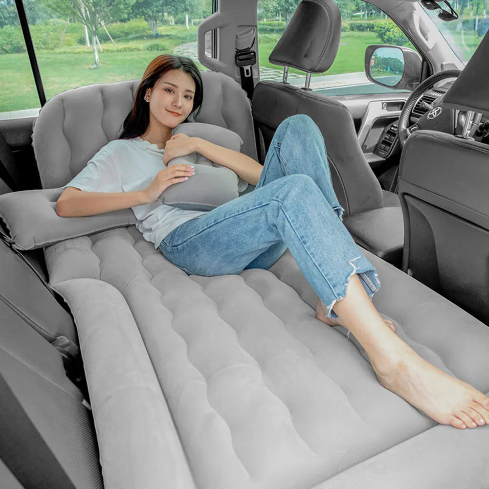 Portable SUV Travel Air Mattress Cushion Inflatable Car Bed Mattress Car Camping Mattress with 2 Pillows Outdoor Camping Cushion